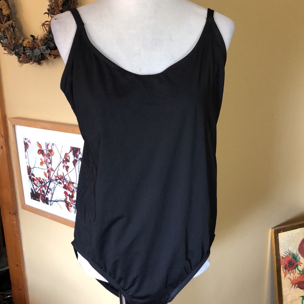 ANDIE Size XXXL Swimsuit One 1-Piece  Classic BLACK Mallot Scoopneck $98 NEW